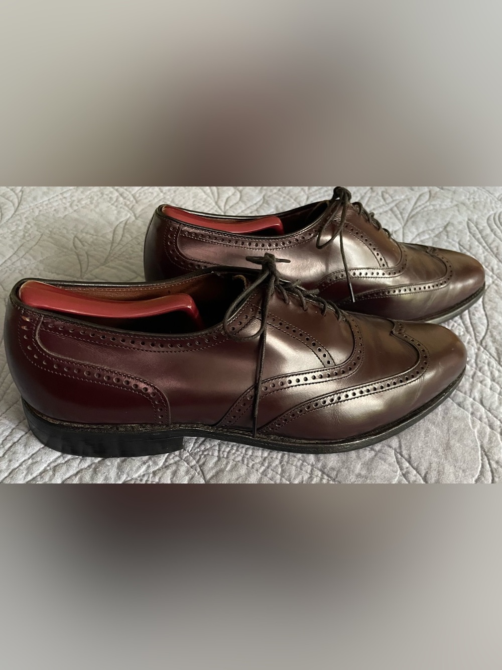 Allen Edmonds Marlow Brown leather wingtip brogue oxford dress shoes 10C Narrow